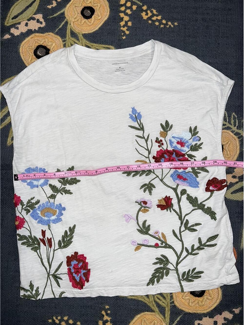 Anthropologie floral Embroidered top S.Medium - Picture 5 of 7